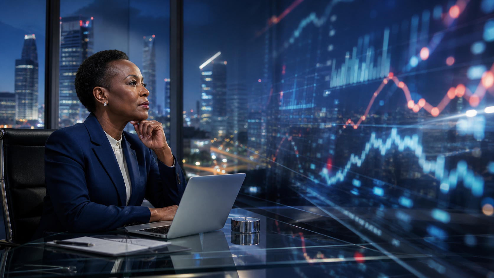 Analytics executive financial illustration